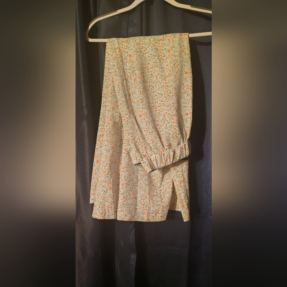 Floral Print Pants with Elastic Waist